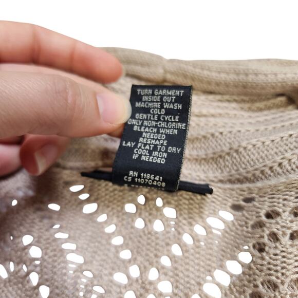 Lane Bryant Womens Sleeveless Open Knit Duster Cardigan Plus Size 18/20 Beige - Picture 6 of 9